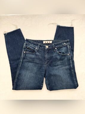 AMO Stix Crop High Rise Skinny Ankle Jeans in Eclipse Blue Size 27